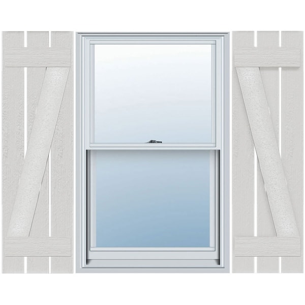 Ekena Millwork Timberthane Faux Rustic 3 Board Spaced Board-n-Batten Faux Wood Shutters w/Z-Board, 17 1/8"W x 42"H FBS06Z17X042RUF - main