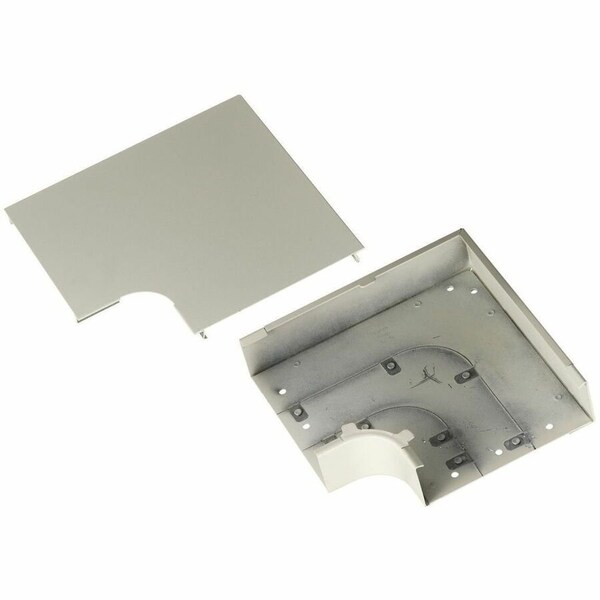 Hubbell Wiring Device-Kellems Flat Elbow Raceway, HBL6750 Series, 9.23 in W, 2.14 in H, 6-3/4 in L, Ivory HBL6711IV - main