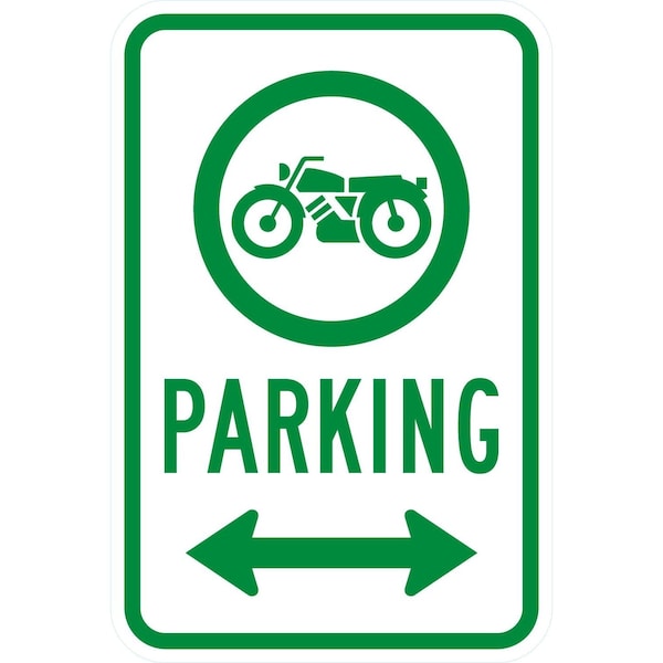 Lyle Motorcycle Parking <---> (W/Sym), 12x18, Engineer Grade, White G-3604-EG_12x18 - main