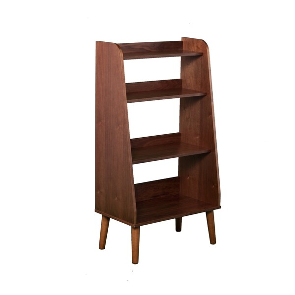 Homeroots 45" Brown Manufactured Wood Four Tier Etagere Bookcase 490169 - main