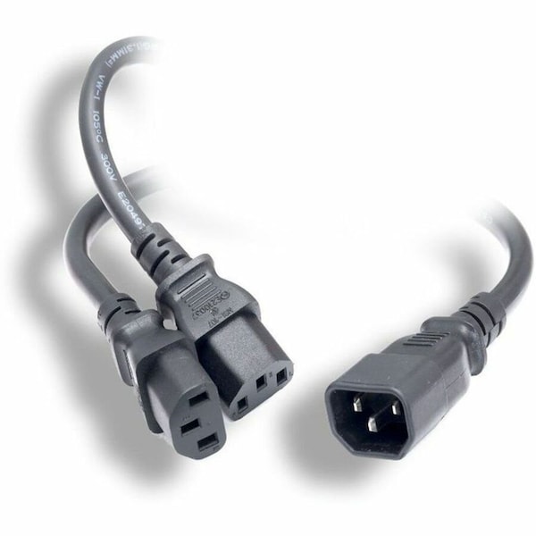 Monoprice Power Cord Splitter - IEC 60320 C14 to 2x IEC 60320 C13_ 16AWG_ 13A_ S 41095 - main