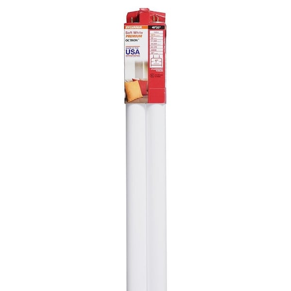 Sylvania Fluorescent Bulb, 32 W, T8 Lamp, Medium G13 Lamp Base, 2950 Lumens, 3000 K Color Temp, Warm White Light 22360 - main