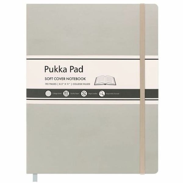 Pukka Pads Pukka Soft Cover Notebook, Lettersize, College Ruled, Oatmeal 9943-SIG - main