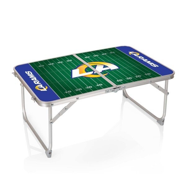 Picnic Time Family Of Brands Los Angeles Rams - Concert Table Mini Portable Table, (Charcoal Wood Grain) 843-00-141-334-2 - main