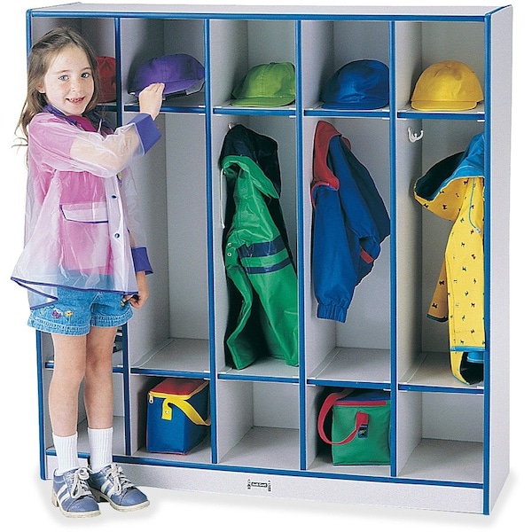 Jonti-Craft Rainbow Accents 5 Section Coat Locker, Blue 2681JCWW003 - main