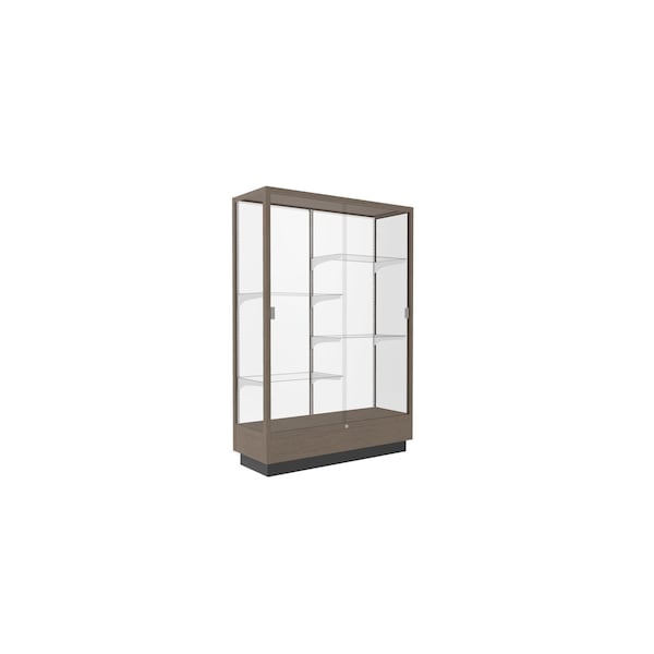 Ghent Heritage Wood Display Case, Driftwood Hardwood, White Back, 70''H x 48''W x 18''D 891M-WB-D - main