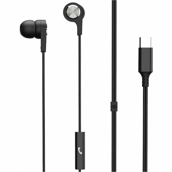 Maxell In-Ear Wired Type-C Connection Earbud w/4 ft Cord, Black 199261 - main