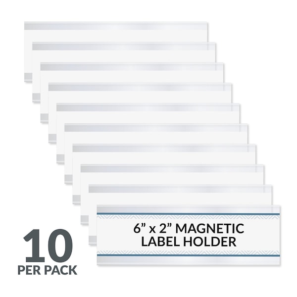 C-Line Products 2" Magnetic Shelf/Bin Label Holders, 10/BX 87247 - main