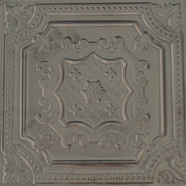 Shanko All Day Tony Pattern612 Antique Pewter Surface Mount Vintage HandPainted Standard CeilingTiles, 12PK ADT612-NU-STD-ATPW-12 - main