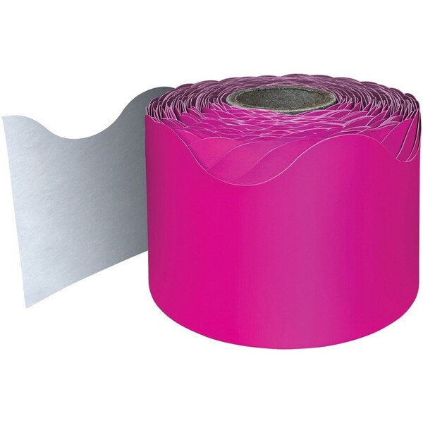 Carson Dellosa Hot Pink Rolled Scalloped Border, 65 Feet Per Roll, 3PK 108470 - main