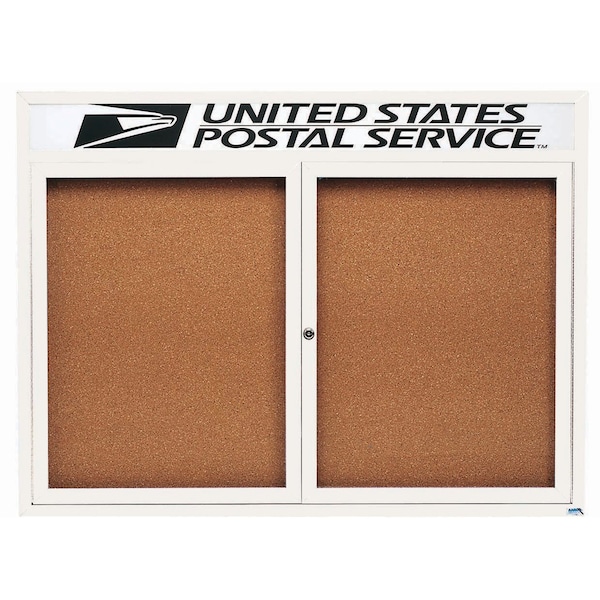 Aarco Enclosed Bulletin Board w/ Header White Powder Coated Al Frame, 36''Hx48''W DCC3648RHW - main
