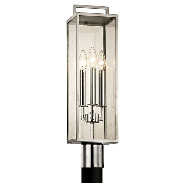 Troy Lighting Beckham 3 Light Post 6 In. Polished Stainless P6535 - main