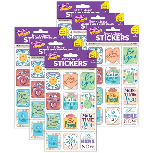 Trend Mindful Moments Tear & Share Stickers, 60-Piece Set, 6PK T47409 - main
