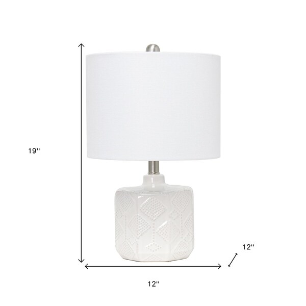 Homeroots 19" Off White Novelty Table Lamp With White Drum Shade 643472 - main