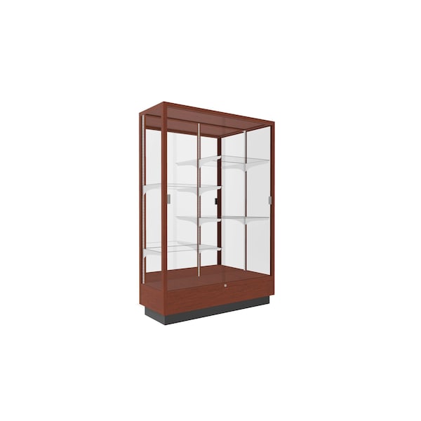 Ghent Heritage Wood Display Case, Caramel Hardwood, Mirror Back, 70''H x 48''W x 18''D 891M-MB-K - main