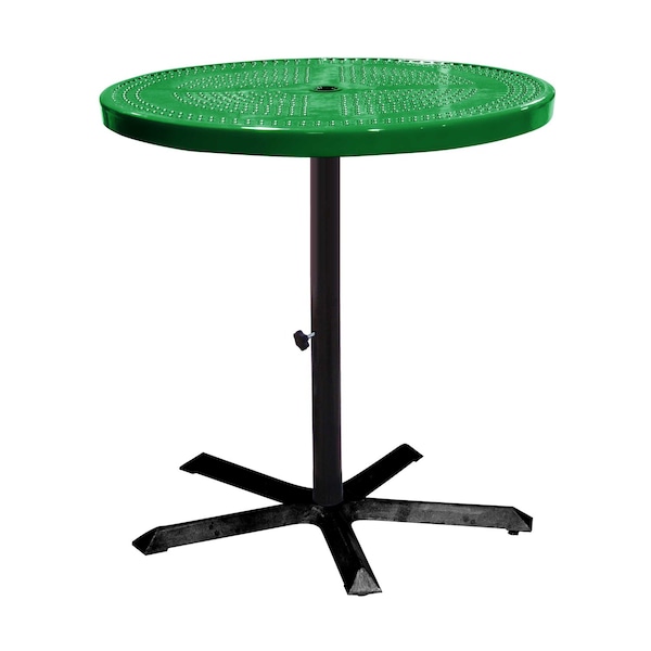 Leisure Craft 36" Round Perforated Pedestal Table, Portable, 40"H, Green 36TAB40-GREEN - main
