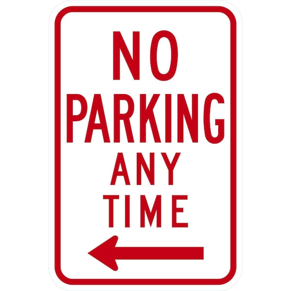 Lyle R7-1L, No Parking Any Time <--, 12x18, High Intensity Prismatic, White G-4287-HI_12x18 - main