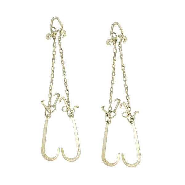 Mytee Products 5/16inG70 V-Chain Bridle w/15inLarge J Hooks, T & J Hook w/Grab Hooks 2ft Legs, 2PK CH5162V-J-TJ-GHx2 - main