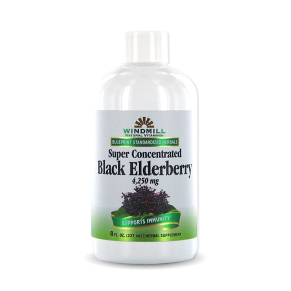 Windmill Black Elderberry Syrup, 4250mg, 237mL 03504600786 - main