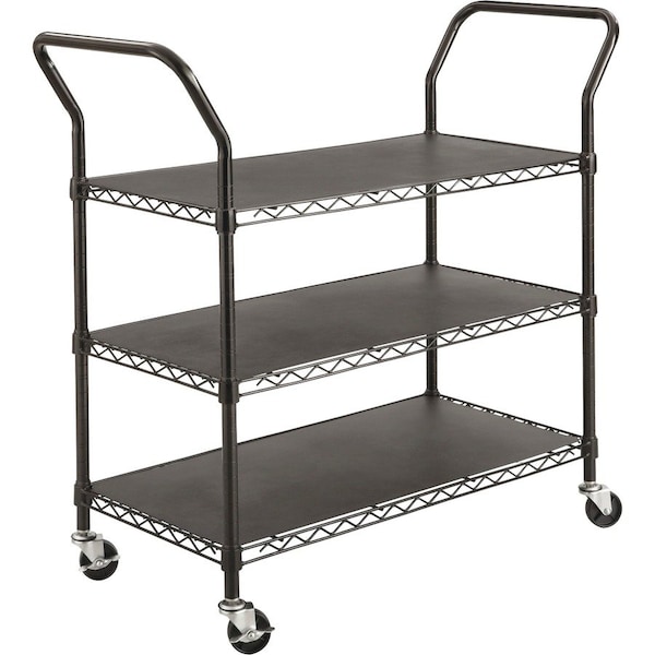 Safco Wire Utility Cart 3 Shelf 5338BL - main