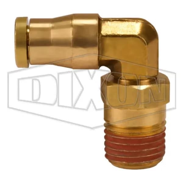 Dixon Swivel Push-In Male Elbow, 1/4 in Nominal, MNPTF x Tube, Brass, Domestic 69S8X8 - main