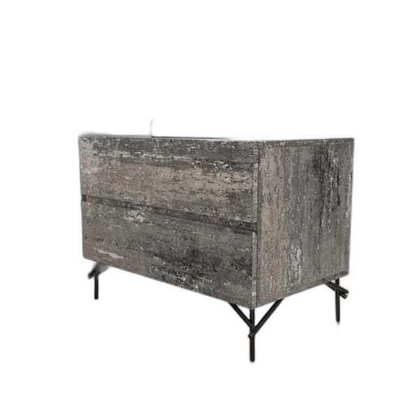Homeroots 21" Gray Iron and Wood Two Drawer Nightstand 491590 - main