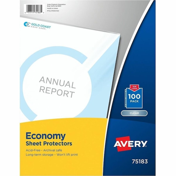 Avery Clear Economy Sheet Protectors, T, PK100 75183 - main