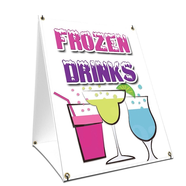 Signmission Frozen Drinks, 36 Inch x 24 Inch A-frame Yard Sign, Plastic Sign SBC-2436-Frozen Drinks - main