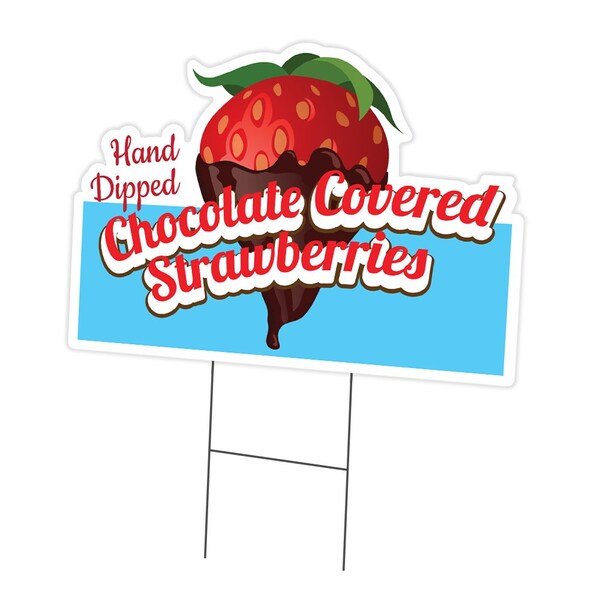 Signmission Chocolate Covered Strawberries Die Cut Yard & Stake outdoor plastic, 1216- C-DC-1216-Chocolate Covered Strawberries19 - main