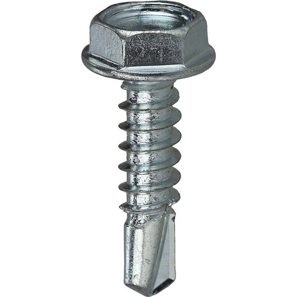 Dottie Self-Drilling Screw, #10-16 x 3/4 in, Zinc Plated Steel Flange Hex Head External Hex Drive, 100 PK TEKHW1034 - main