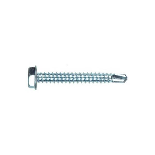 Hillman Self-Drilling Screw, #10 x 1 in, Zinc Plated Steel Hex Head External Hex Drive 560332 - main