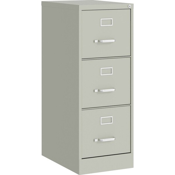 Lorell Fortress Series 3-Drawer Vertical File Cabinet, 15" x 22" x 40.2", Gray LLR42298 - main