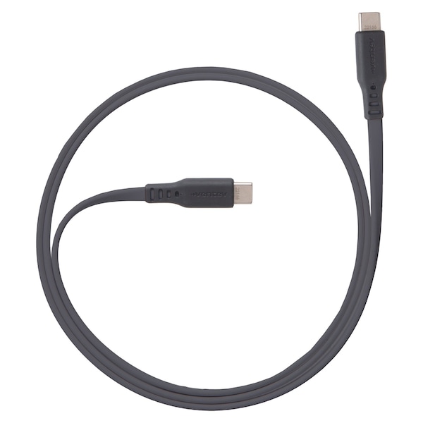 Ventev Flat Usb C To Usb C High Speed Tangle-free Cable 6ft - Gray FC6-GRYBX-266514 - main