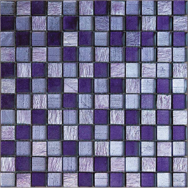 Apollo Tile Purple 11.8 in x 11.8 in Glass, Resin Polished Floor and Wall Mosaic Tile 4.83 sqft/case, 5PK APLMOK88231A - main