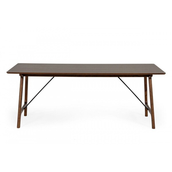 Homeroots 79" Walnut Rectangular Solid Manufactured Wood And Solid Wood Dining Table 486042 - main