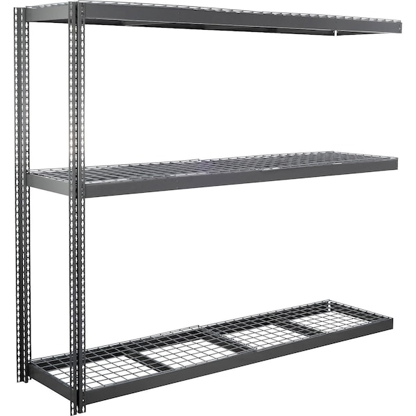 Global Industrial 3 Shelf, Heavy Duty Channel Boltless Shelving Add On, 96"Wx24"Dx96"H, Wire Deck B3152813 - main