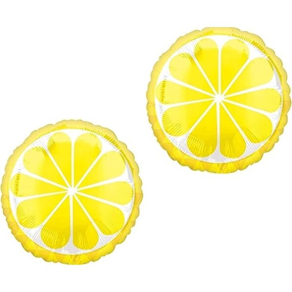 Loonballoon Lemon Slice Lemonade Yellow Stand Summer Party 2 18 inch Mylar Decoration Balloons B01FTXNIV0-lemonslice-2x - main