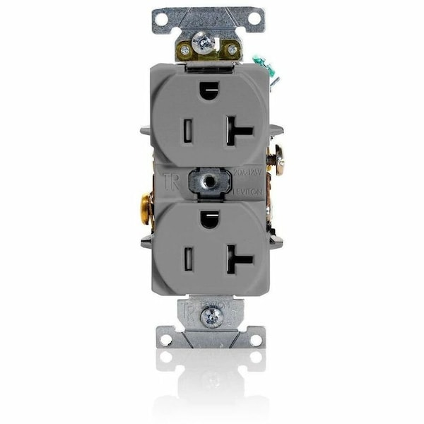 Leviton Duplex Outlet, Gray 20A, 125V, TR T5362-GY - main