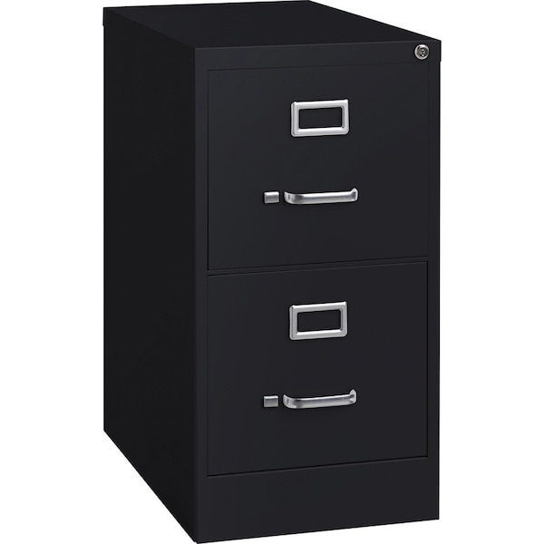 Lorell Fortress Series 2-Drawer Vertical File Cabinet, 15" x 22" x 28.4", Black LLR42291 - main
