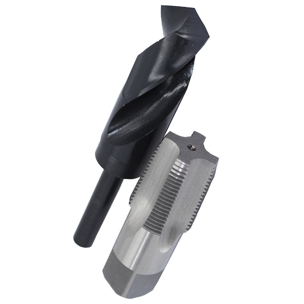 Drill America 1" HSS NPS Tap (National Pipe Straight) and 1-3/16" HSS Drill Bit Kit POUNPS1INCH - main