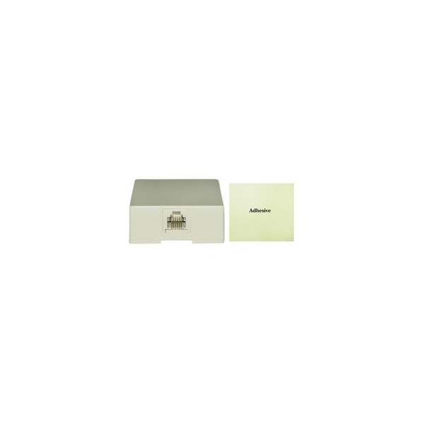 Cable Wholesale Phone Surface Mount Jack, Ivory, RJ11 / RJ12, Data / Voice, 6P6C (6 Pin 6 Conductor) 300-66FF - main
