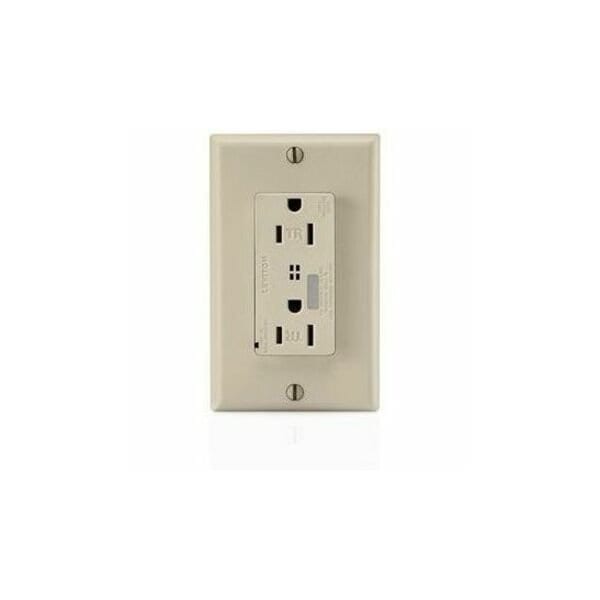 Leviton Straight Blade Receptacle, 5-15R, 15 A, 125V AC, Flush Mount, Self-Grounded T7280-I - main