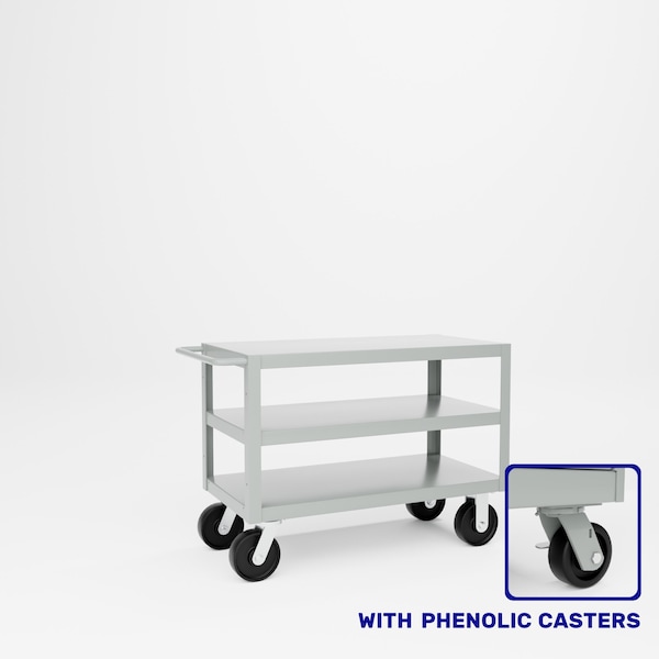 Pucel Extra Heavy Duty Shop Truck, 24 in W x 48 in D x 36 in H, Black ET-2448-3P - main
