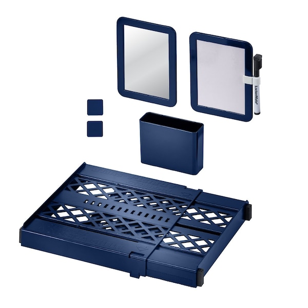 Lockermate Adjust-A-Shelf 6-Piece Locker Accessories Set, Blue 50924KIT-NVY - main