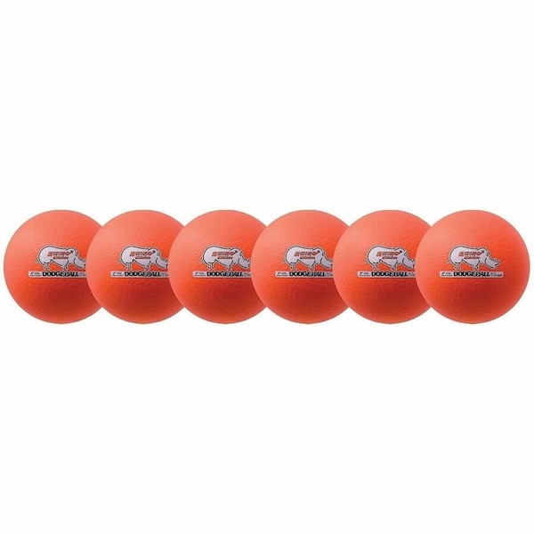 Champion Sports Rhino Skin DodgeBall, 6" LwBon, Org, PK6 RXD6NOSET - main