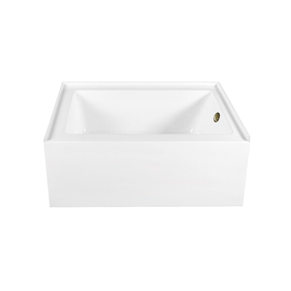 Kingston Brass 60-Inch Acrylic Rectangular 3-Wall Alcove Tub Combo w/ Waste and Overflow Drain, Right Hand Drain CVTAP603222R3 - main