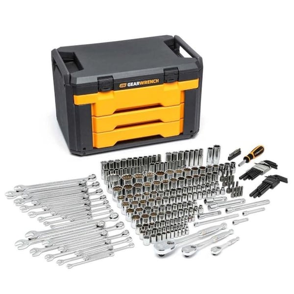 Gearwrench 239 Piece Mechanics Tool Set in 3 Drawer Storage Box 80942 - main