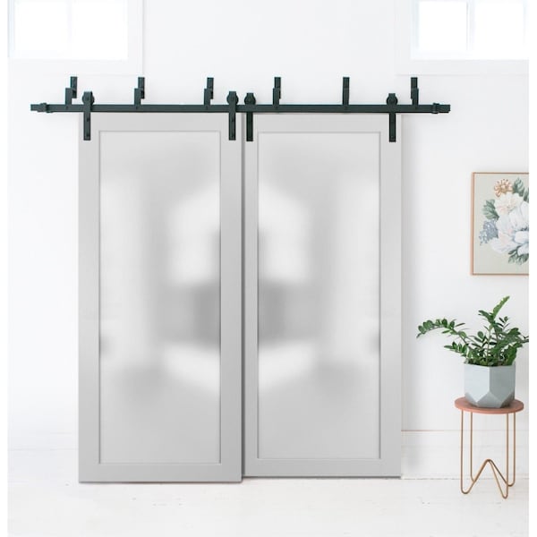 Sartodoors Sliding Closet Barn Bypass Doors with Hardware Planum 2102 White Solid Core Modern Interior PLANUM2102BBB-WS-36 - main
