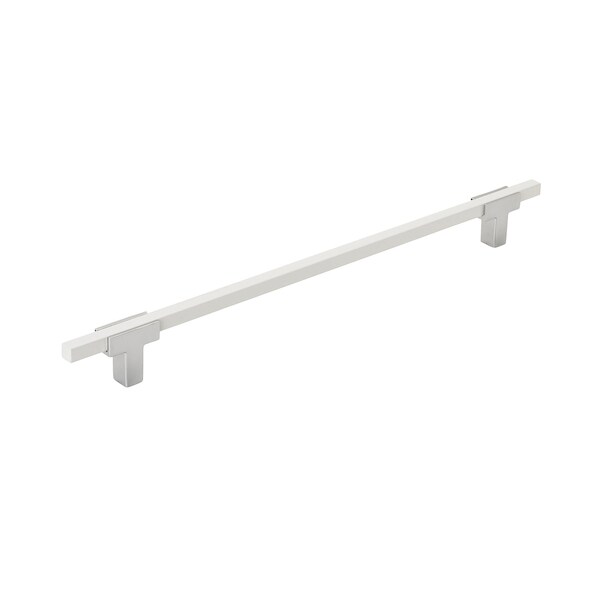 Amerock Urbanite 10-1/16 in 256 mm Center-to-Center Polished Chrome/White Cabinet Pull BP77825626WHT - main