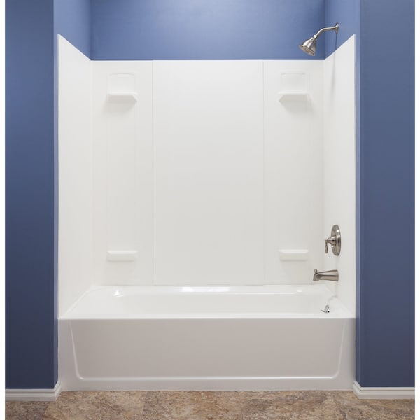 Mustee Durawall Bathtub Wall White Fiberglass Fits 30x60 & 32x60 557WHT - main